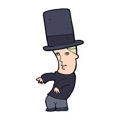 cartoon man wearing top hat N62