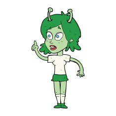 cartoon space alien N34