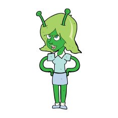 cartoon alien woman N37