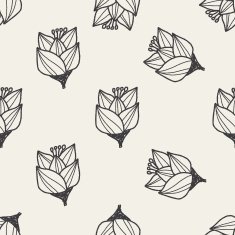 flower doodle seamless pattern background N35