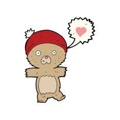 cartoon bear in hat N77