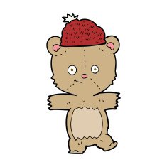 cartoon bear in hat N78