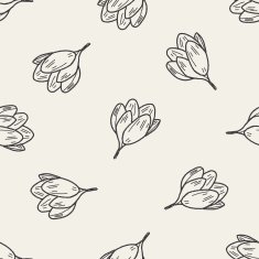 flower doodle seamless pattern background N38