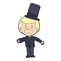 cartoon man wearing top hat N63