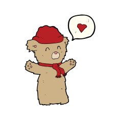 cartoon bear in hat N80