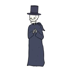 spooky skeleton man in top hat N4
