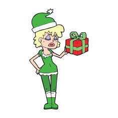 santa's helper with christmas present N4