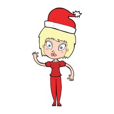 cartoon woman ready for christmas N71