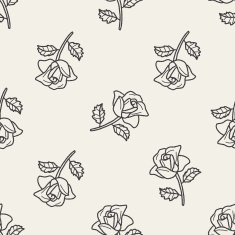 flower doodle seamless pattern background N45