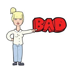cartoon woman pointing out the bad N4