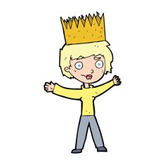 cartoon person wearing crown N57