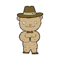 cartoon bear in hat N82