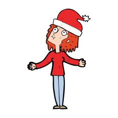 cartoon woman ready for christmas N74