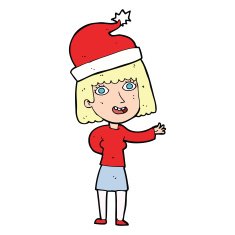 cartoon woman ready for christmas N75