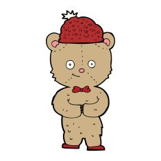 cartoon bear in hat N83