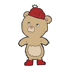 cartoon bear in hat N84