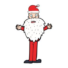 cartoon worried santa claus N4