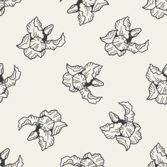 flower doodle seamless pattern background N51