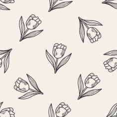 flower doodle seamless pattern background N52