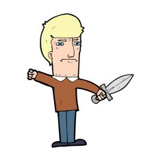 Cartoon Man With Knife N5