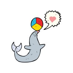 cartoon seal with ball N10