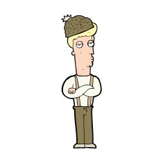 cartoon man in hat N25