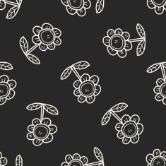 flower doodle seamless pattern background N56