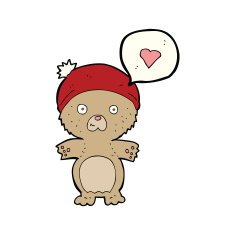 cartoon bear in hat N91