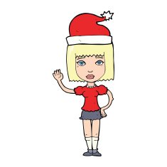 cartoon woman ready for christmas N76