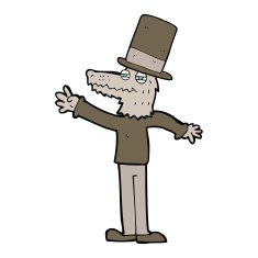 cartoon werewolf wearing hat N7