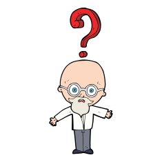 cartoon older man with question N4
