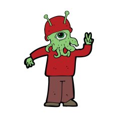 cartoon space alien N36