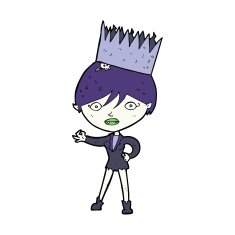 cartoon vampire wearing crown N3