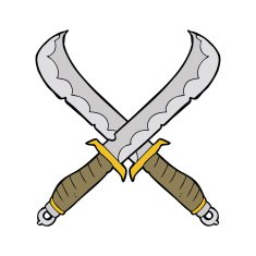 cartoon crossed swords N4