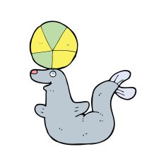 cartoon seal with ball N11