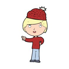 cartoon man wearing winter hat N71