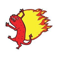 cartoon monster on fire N6