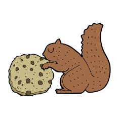 cartoon squirrel with cookie N4