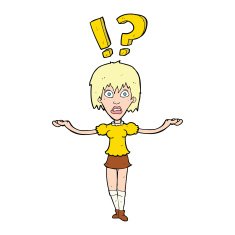 cartoon woman asking question N55