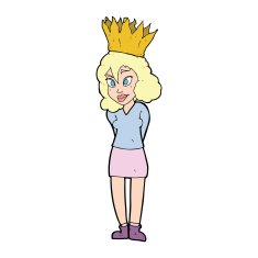 cartoon person wearing crown N60