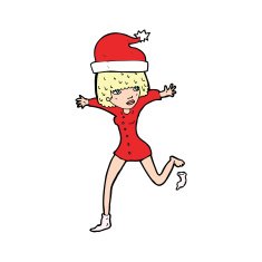 cartoon woman excited for christmas N4