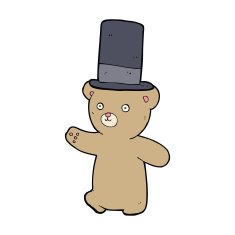 cartoon bear in hat N94