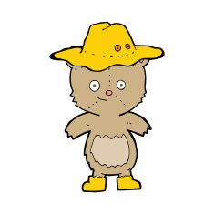 cartoon bear in hat N95