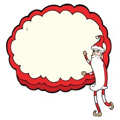 cartoon santa claus with text cloud space N4