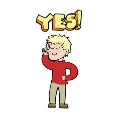 cartoon man saying yes N8