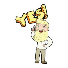 cartoon man shouting YES N4