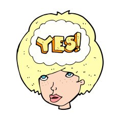 cartoon woman thinking yes N4