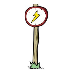 cartoon electrical warning sign N16