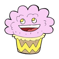 cartoon happy cupcake N4