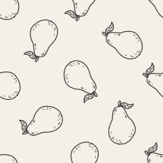 guava doodle seamless pattern background